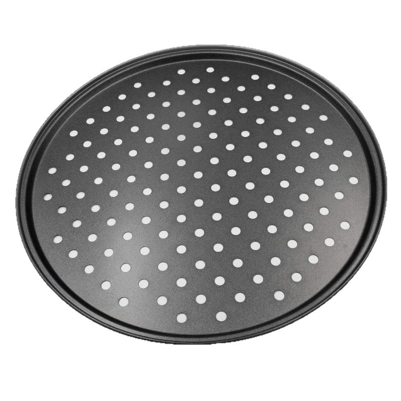 1Pcs Pizza Pans For Oven Round Pizza Pan With Holes Pizza Tray For Oven Baking Carbon Steel Pizza Oven Accessories Kitchen Tools