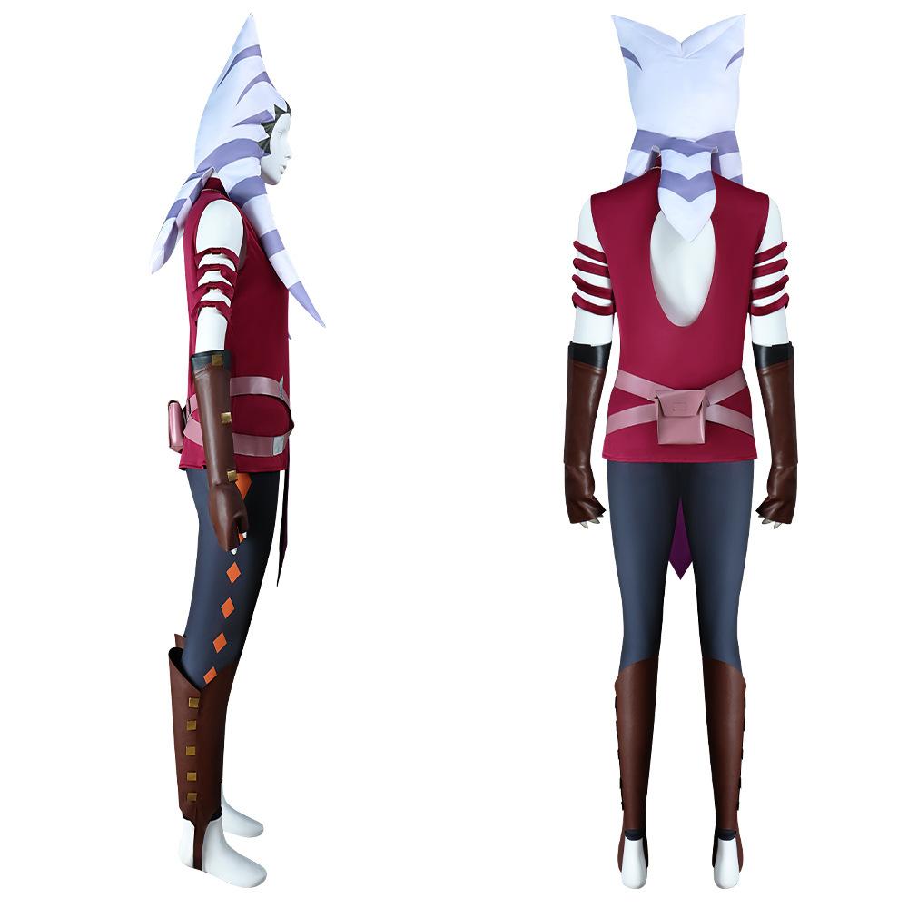 Star Wars Jedi Red Ahsoka Cosplay Costume Halloween Cosplay Star Wars Women Full Set