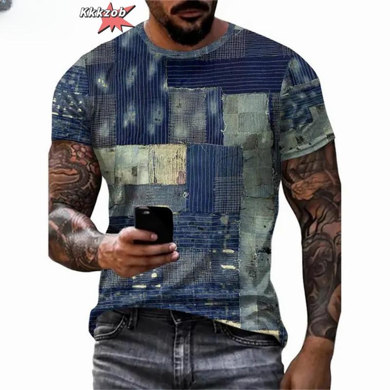 Men's Crew Neck Graphic T-shirt With Fancy Print Summer Short Sleeve Top For Men Men's Soft Trendy Comfy Tee Tops Sportswear