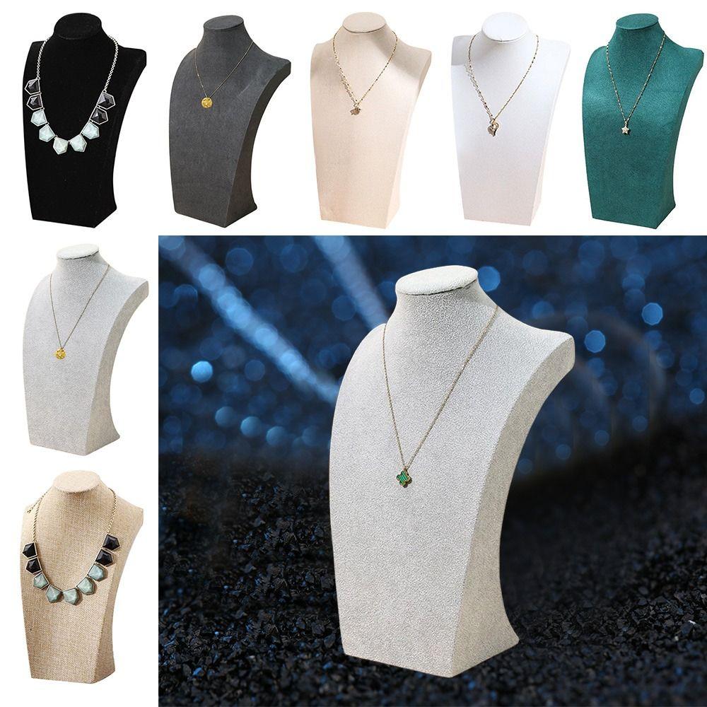 Velvet Jewelry Collection Rack Mannequin Bust Jewelry Display Necklace Earrings Rings Pendant