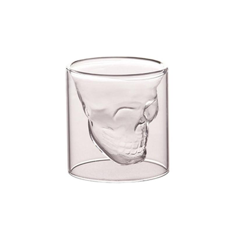 Hi Coffee Mug Double Crystal Skull Head Glass Cup Whisky Wine Vodka Bar Club Pivo Sklenice na víno