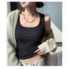 Spring and summer new slim-fit all-match nipple-covering U-neck women's knitted vest