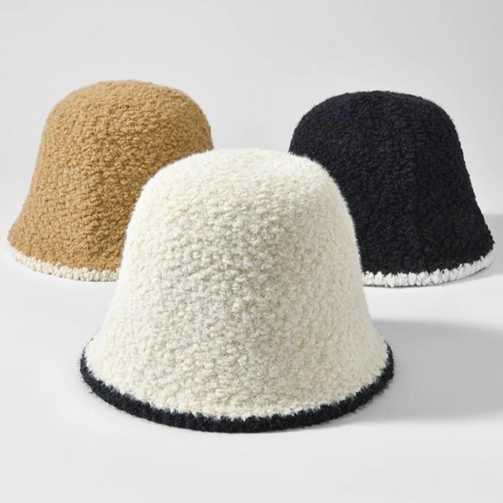Cotton Hat, Women's Hat, Warm Hat, Plush Hair, Bucket Hat