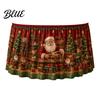 Elastic Edge Table Skirt Christmas Skirt Santa Claus Elk Prints Edge Dining Decor Xmas Party Decorations Elf Tree Festive for Home Holiday