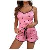 Printed Pyjama Sets For Women Soft Two Piece Loungewear Sets Sleeveless Tops Shorts Matching Pyjamas Nightwear