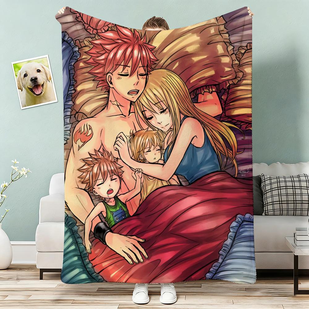 Classic comics Anime FAIRY TAIL Throw Lightweight 240g Flannel Blanket Soft Skin-friendly for Summer Cooling 75x90cm
