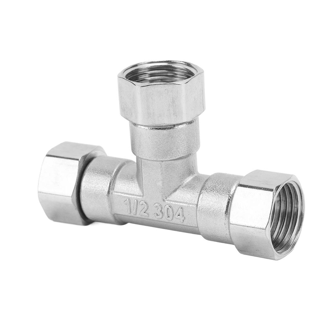 Pipe Fitting 3 Way Tee 304 Stainless Steel Hose Connector Pipeline Adapter G1/2 for Water Air