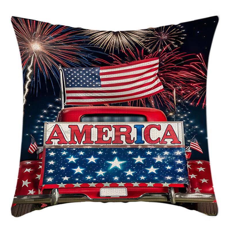 

Новая наволочка на декоративную подушку ко Дню независимости Новое поступление Скандинавская льняная наволочка 45 * 45Cm pillowcase