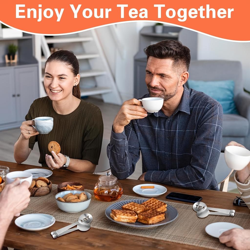 Teebeutelpresse aus Edelstahl, vielseitiges Küchenwerkzeug zum einfachen Lösen der Blätter, Griff für Eis und Zucker, langlebige Teebeutelzange, Siebclip