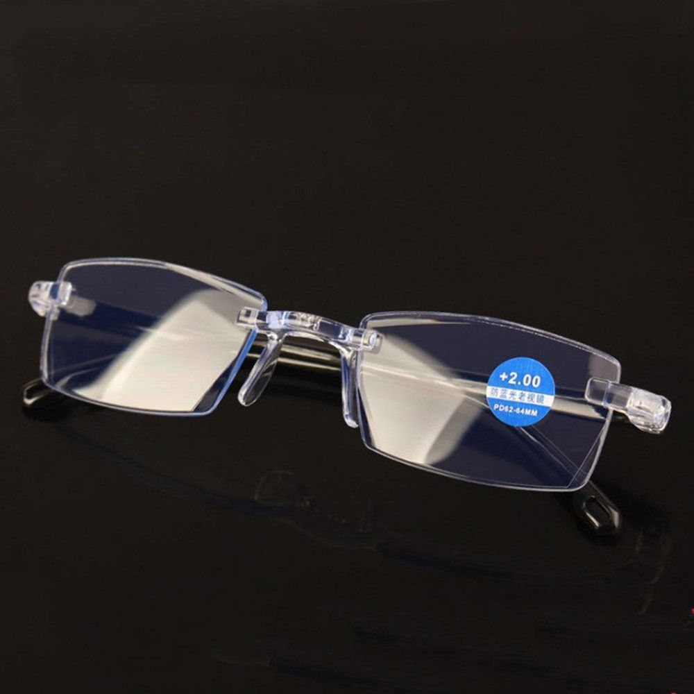 Frameless Anti-Blue Light Reading Glasses Blue Ray Blocking Eye Protection Hyperopia Glasses Ultralight Diopter +1.0~+4.0