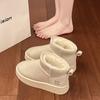 2024 New Women's Snow Boots Comfortable Warm Plush Ankle Boots Women Thickened Fluff Winter Ladies Shoes Flat Platform Shoes Boots Woman