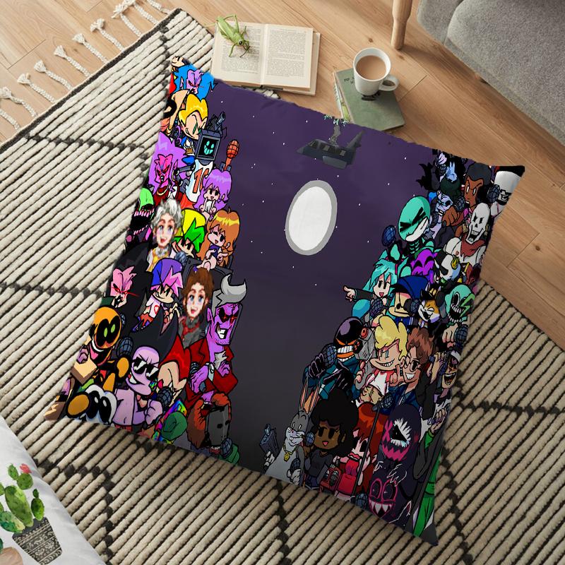 Friday Night Funkin Cushion Pillow Case Whitty Boyfriend Pillow Cover Lemon Demon Monster Living Room Decorative Pillow Kids Gift 45cm