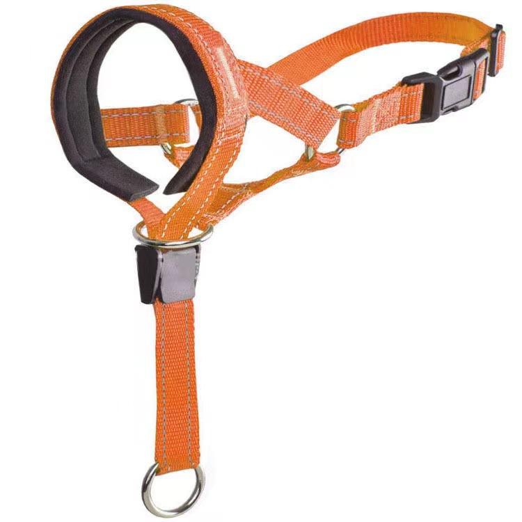 Dog Head Halter with Safety Strap-Stops Heavy Pulling on The Leash-Padded Headcollar for All Dog Sizes - Head Collar Training