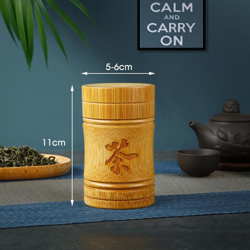 Portable Lightweight Bamboo Tea Jar Mini Tea Tin Tea Organizer Storage Holder Chinese Tea Container Box