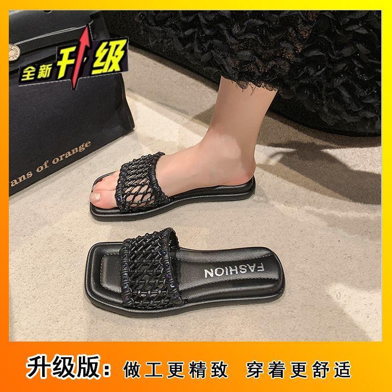 

Casual flat bottom one-word drag small fragrant wind pearl design cool slippers women s outer wear 2025 summer and autumn new fashion versatile 41