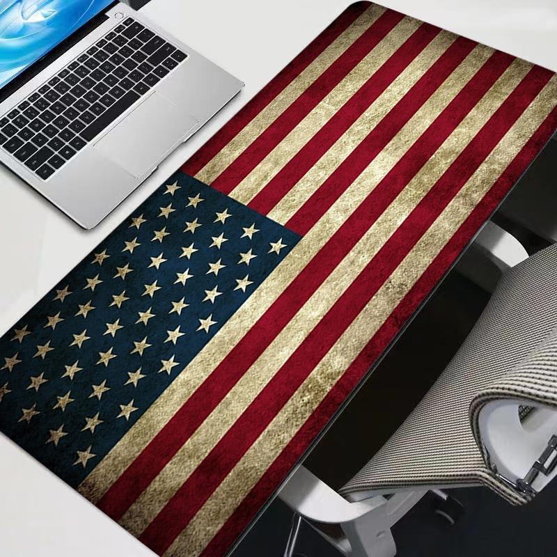 Mauspads Gummi Büro-Mauspad Gaming Heimteppich Computer Rutschfestes Tastaturpad A-Amerikanische Flagge Weiche PC-Mausmatte Tischmatte