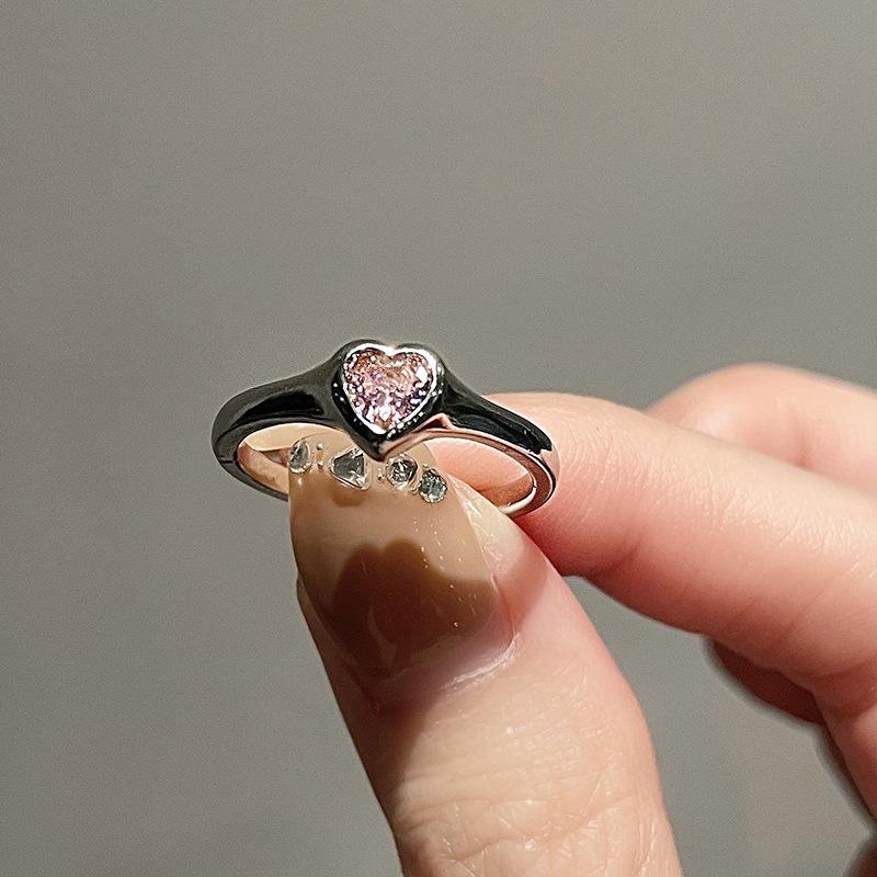 

Girl Tulip Open Ring Women S Light Luxury High-End Zircon Niche Design Simple Index Finger Ring Butterfly Ring Adjustable opening