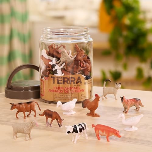 Terra Animal Figures, Farm Animal Toys, Farm World Assortment, 12 Types, 60 Figures, Ages 3+, Authentic
