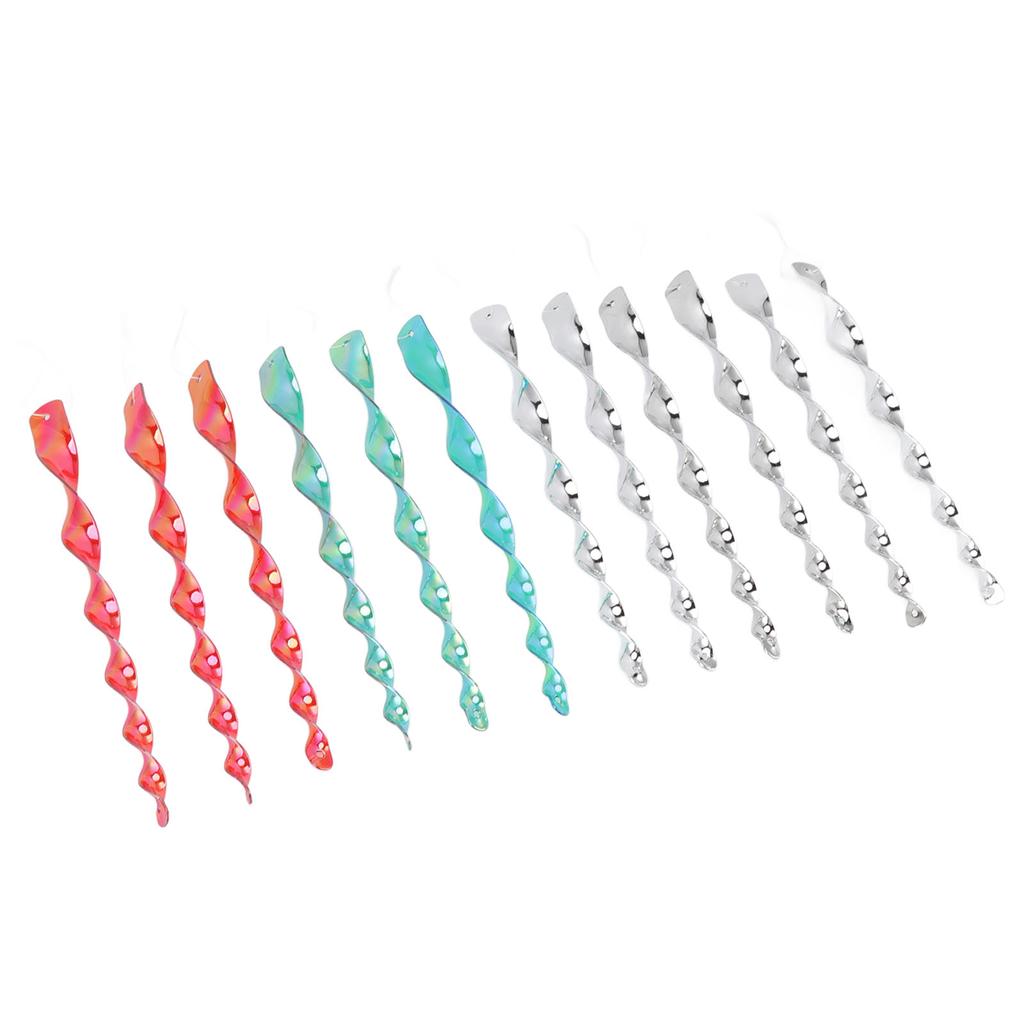 12pcs Bird Repellent Rods Hanging Bird Reflective Scare Spiral Rods To Keep Birds Away From Garden House Patio