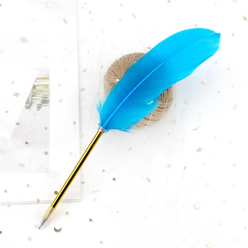 Retro Style Feather Quill Ballpoint Pen Wedding Gift Office School Supplies Kawaii Student Present Gift