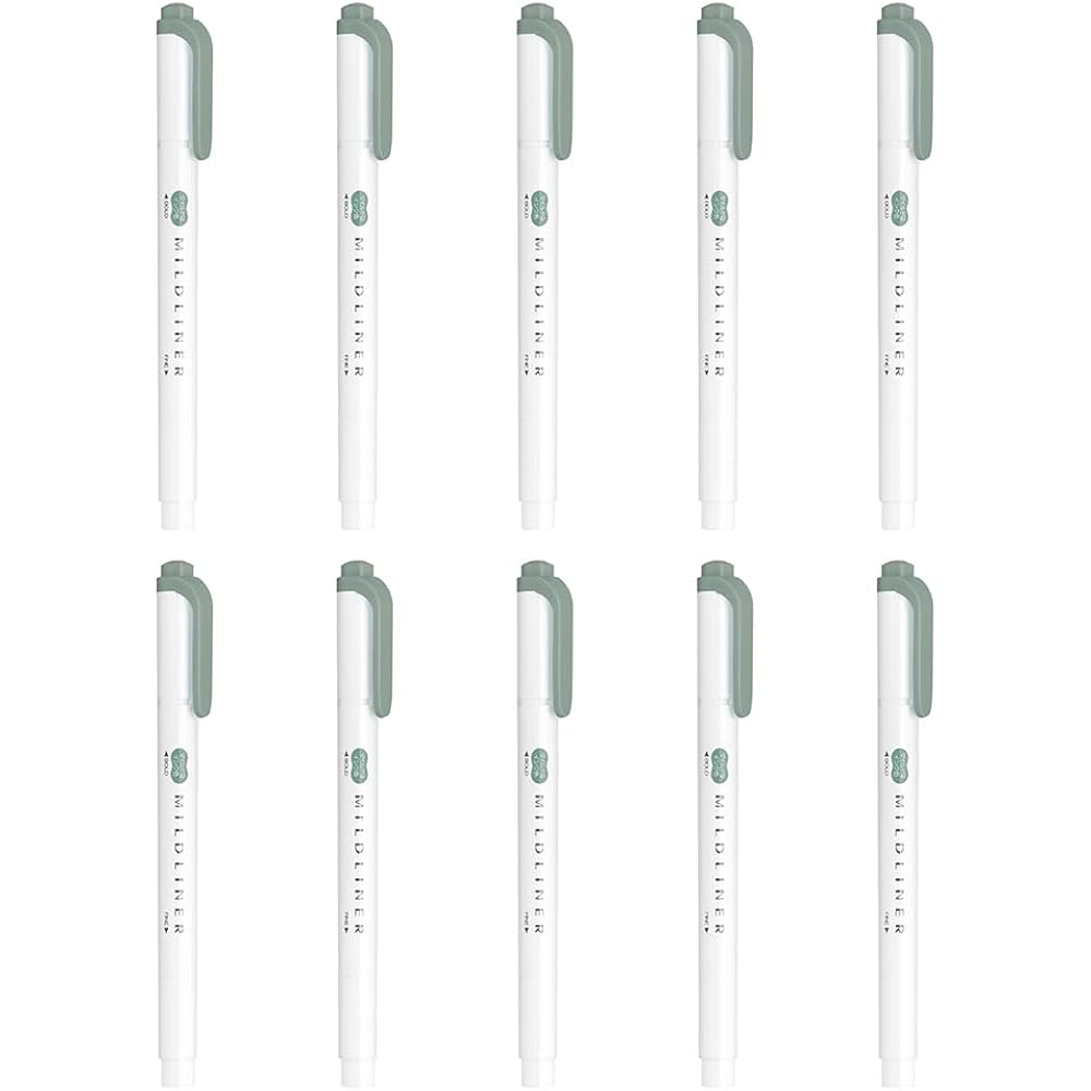 Zebra Highlighter Mild Moss Green 10pcs B-WKT7-MMG