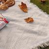 White Outdoor Picnic & Beach Blanket: Moisture-Proof Ground Mat for Camping, Seaside, and Photography