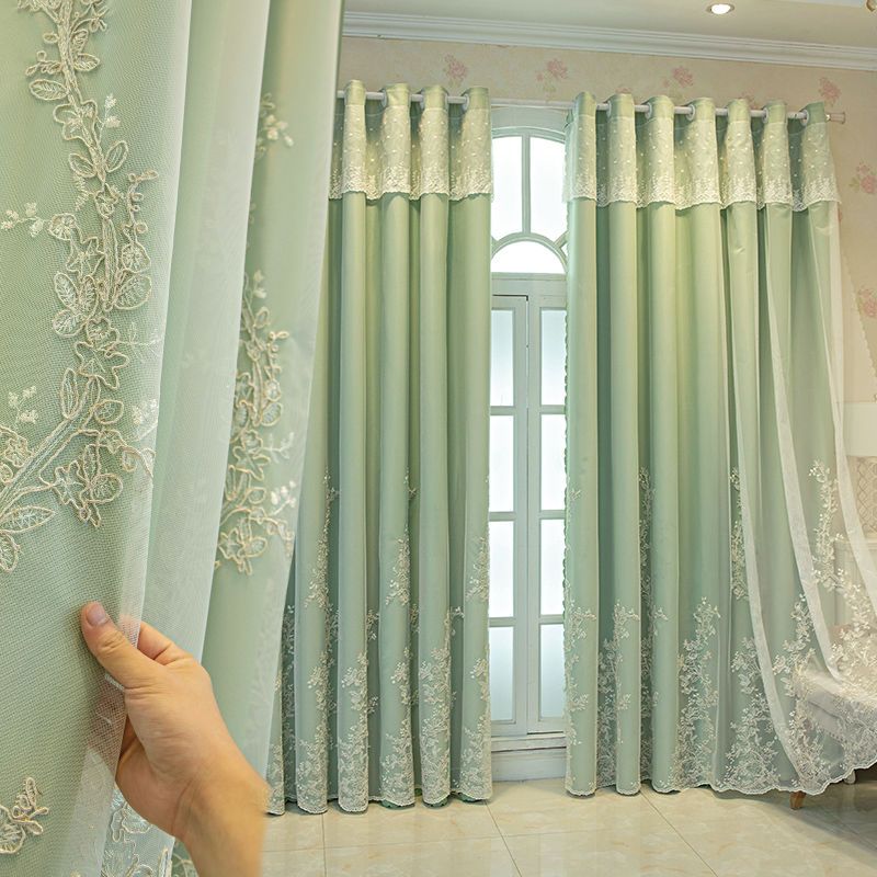 Luxury New European Style Curtains for Living Room Bedroom Double Layer Tulle Gauze Extravagance Embroidered Window Screens