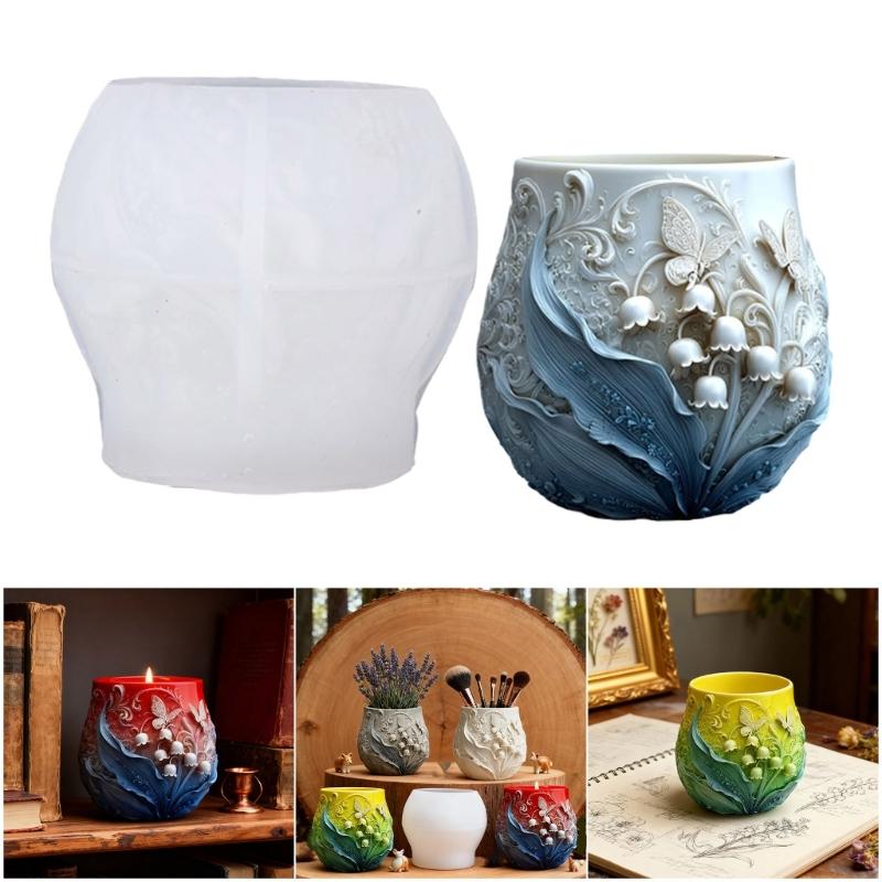 Flexible Silicone Floral Butterfly Mold For Handmade Cement Concrete Crafts Decorative Flower Pots And Resin Art Creation