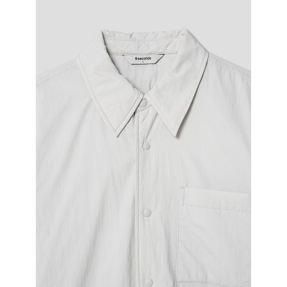 8SECONDS Padded Oversized Shacket Light Gray