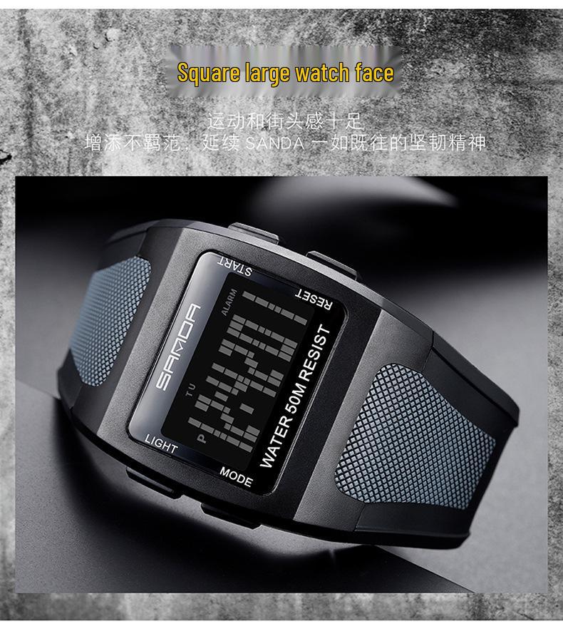 Reloj Deportivo Digital Impermeable Estilo Harajuku para Hombre Sanda - Unisex, Moderno, Diseño Simple y Cuadrado