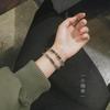 Original niche design natural black rutilated quartz bracelet Double-ring ethnic style jewelry bracelet for couples