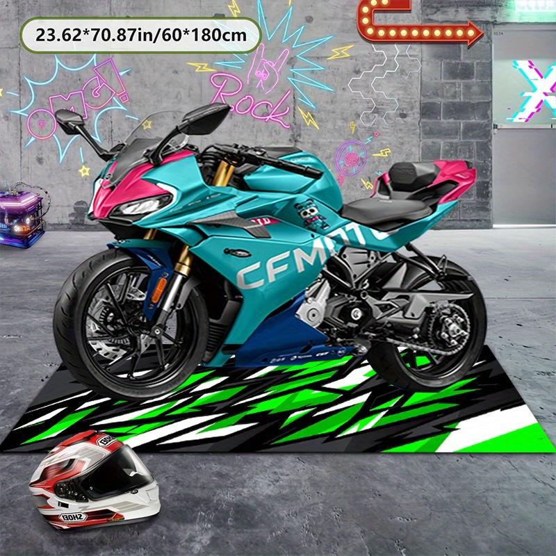 VIKAMA Motorcycle Racing Rug Biker Garage Mat Auto Sport Decor Entrance Doormat Sporty Design Floor Carpet Home Decor