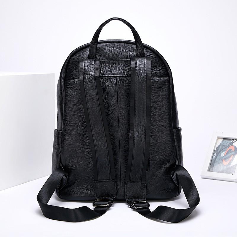 Zaino in Pelle di Mucca di Primo Strato Grande Capacità alla Moda Semplice Casual Pelle Vera Borsa Unisex