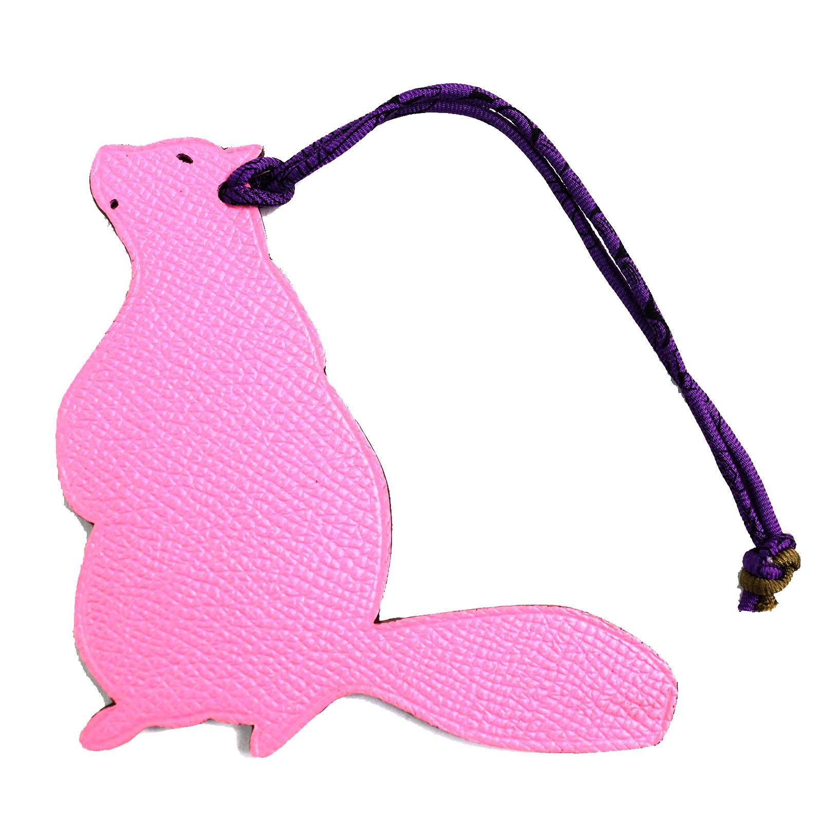 

Excellent HERMES Bag charm Petite Ash Beaver Epsom/Togo Pink / Orange Women Used