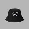 Bow embroidered denim fisherman hat children spring and summer fashion travel sunscreen sunshade basin hat