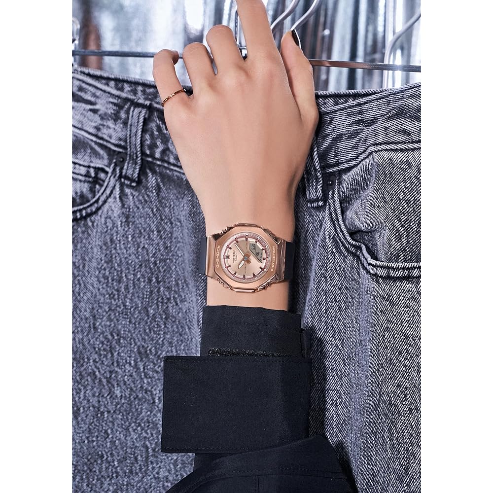 Casio G-Shock GM-S2110PG-1A4JF Mid-Size Women's Watch Metal Covered Eco-Friendly Material Pink Gold Black
