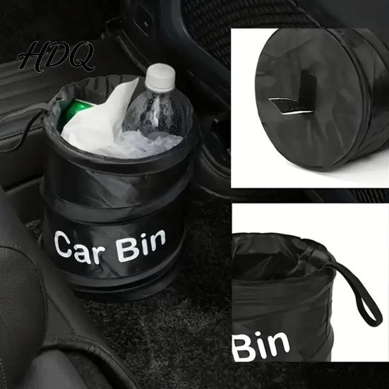 Foldable Garbage Bag Collapsible Car Trash Can Interior Waste Container Waterproof Oxford Multipurpose Snack Organizer Cloth Bin with Lid