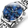 OLEVS Multi-Function Men's Wristwatch Stainless Steel Band Classic Quartz Analog Waterproof Date Luminescent Fashion Business Watch