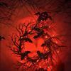 Halloween Branch Wreath Black Twig Fake Wreath Signs Halloween Party Gothic Branch Props For Wall Window Porch Tree Patio Fence