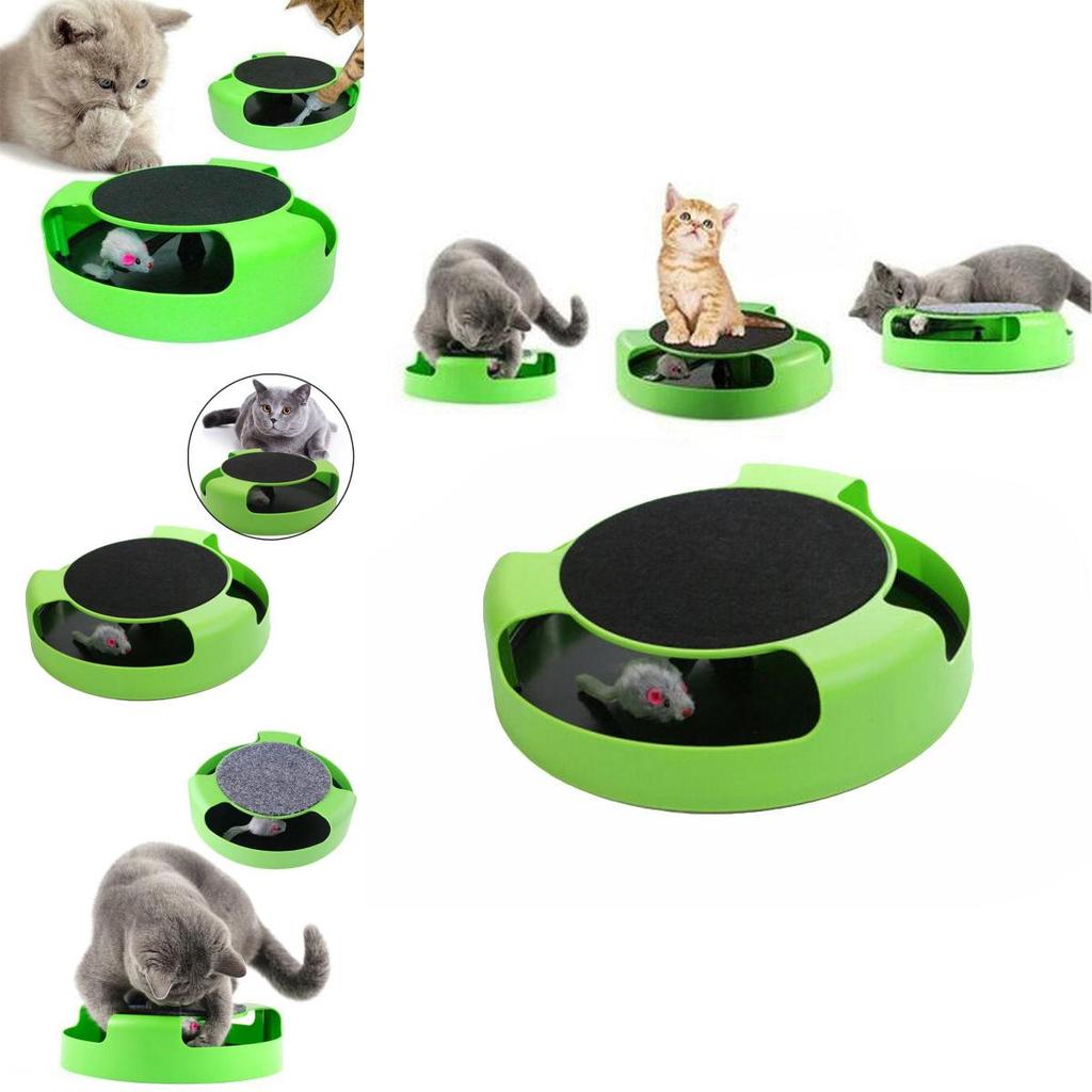 Durable Cat Toys Interactive With Engaging Running Mice And Scratch-resistant Pad