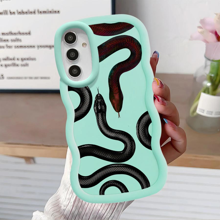 Weiche Handyhülle für Samsung Galaxy A14 A12 A15 A13 A52 A21s A11 A16 A03 A23 A06 A05 A22 A33 A53 A04 Einfache Schwarze Blume