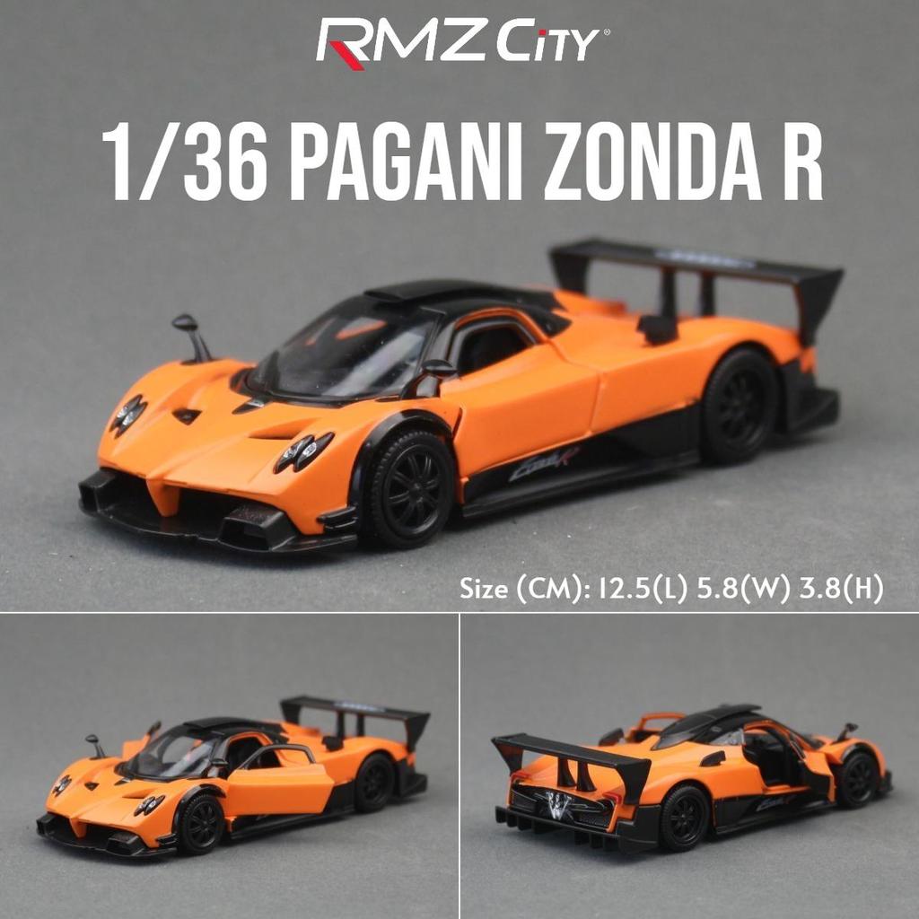 Pagani Zonda R Supercar 5 Inch Metal Car Simulation Diecast & Toy Vehicle RMZ City 1:36 Alloy Model Pull Back Car