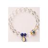 Handmade Natural White Crystal Bracelet With Lapis Lazuli Zha Ji La Mu Charm Ethnic Style Stackable Jewelry Women