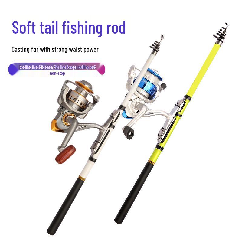 Telescopic Soft Tail Fiberglass Fishing Rod for Long Casts In Sea, Lake, and Stream