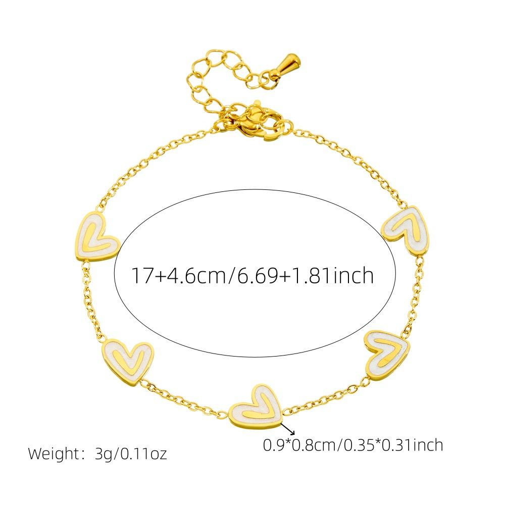 Fashionable Elegant White Shell Heart Collarbone Chain Earrings Necklace Bracelet Women Set Versatile Gift