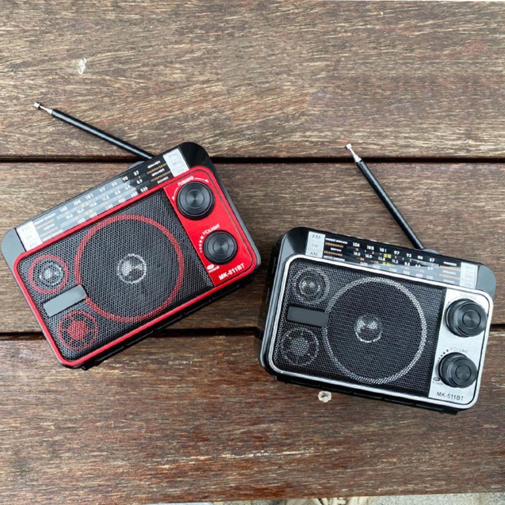511BT FM Vintage Radio Bluetooth-compatible Speaker Lightweight Portable Radio with  Easy Tuning Knob Miusic Enhancement