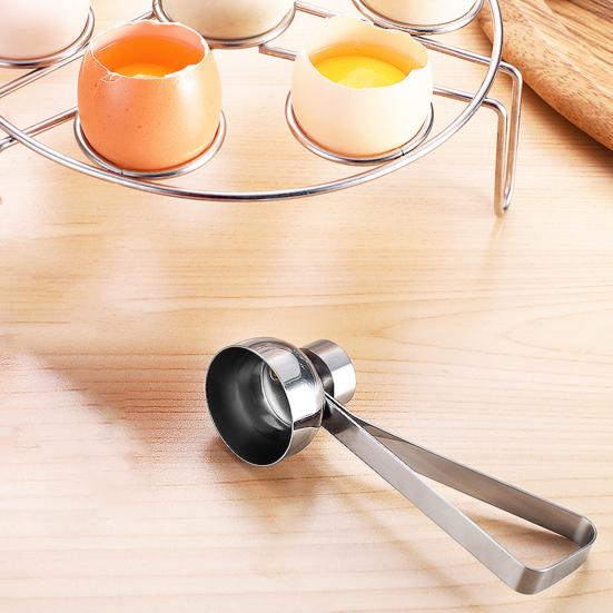 Eggshell Opener Dual Head Mirror Polishing Easy To Clean Ergonomic Handle Stainless Steel Boiled Egg Topper Cutter Shell Cracker Kitchen Supplies