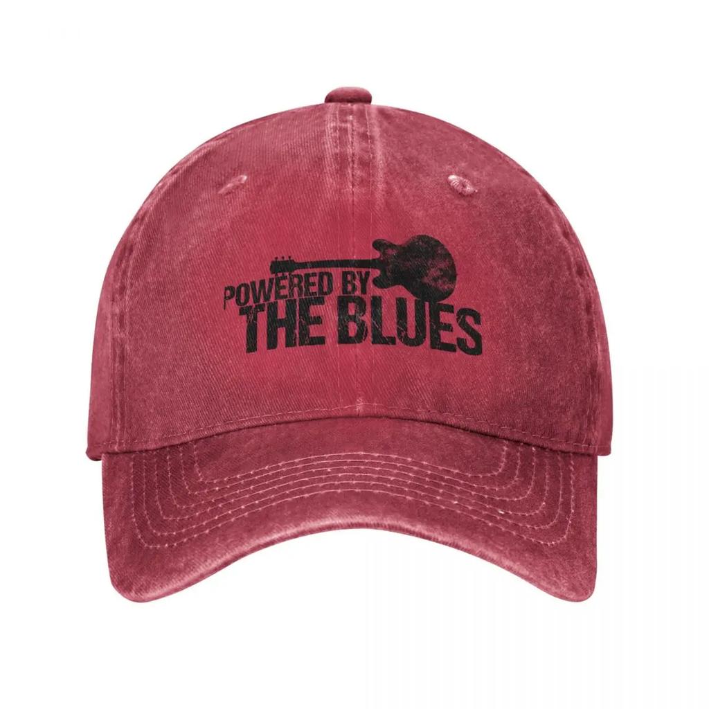 Powered By The Blues  Guitar Baseball Cap Fashionable Hood Horse Hat Hiking Hat Caps For Women Unisexs