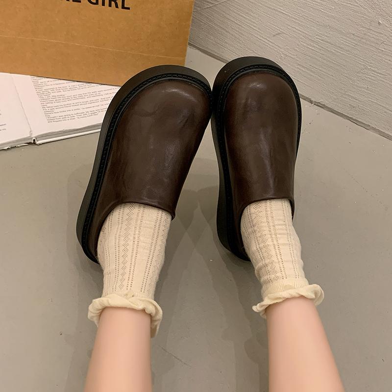 Fashion Cover Toe Shoes Woman's Slippers Platform Slides 2025 Spring Shoes Woman 2025 House Slippers Platform Cover Toe Pantofle New Spr