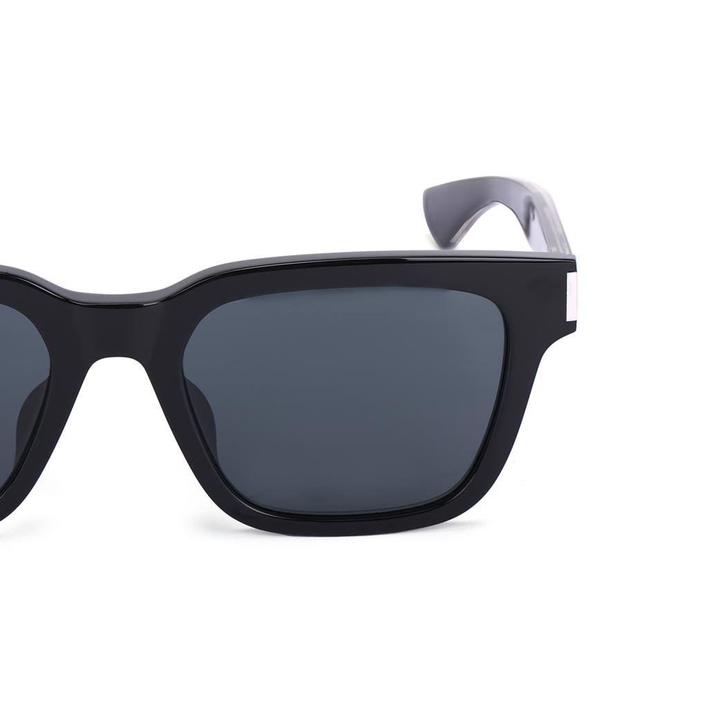 Saint Laurent Full Frame Design Metal Resin Acetate Rectangular Sunglasses Unisex sunglasses Black 822253Y99671033